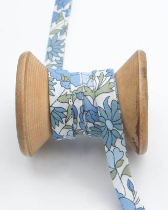 Biais Liberty Fabrics@ Poppy and Daisy Bleu - Mercerine