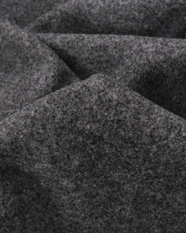 Tissu Lainage Epais Gris Foncé Chiné - Mercerine