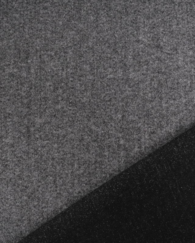 Tissu Lainage Epais Gris Foncé Chiné - Mercerine