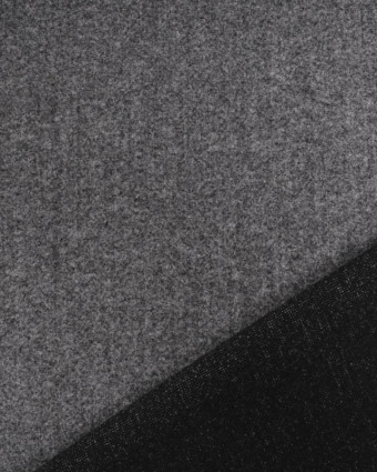 Tissu Lainage Epais Gris Foncé Chiné - Mercerine