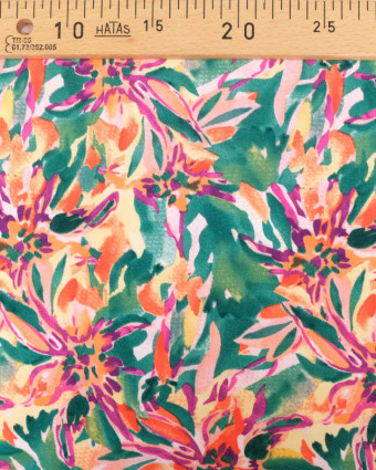 Tissu Viscose Joli Motif Floral Coloré - Mercerine
