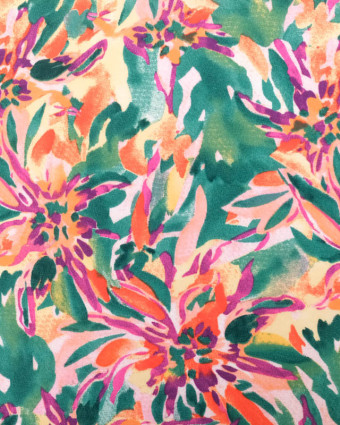 Tissu Viscose Joli Motif Floral Coloré - Mercerine
