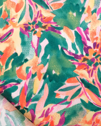 Tissu Viscose Joli Motif Floral Coloré - Mercerine