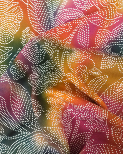 Viscose Baltique Tie And Dye Multicolore Fleuri - Mercerine