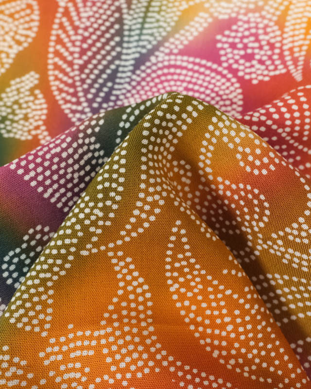 Viscose Batik Tie And Dye Multicolore Fleuri - Mercerine