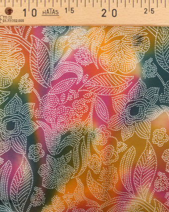 Viscose Batik Tie And Dye Multicolore Fleuri - Mercerine