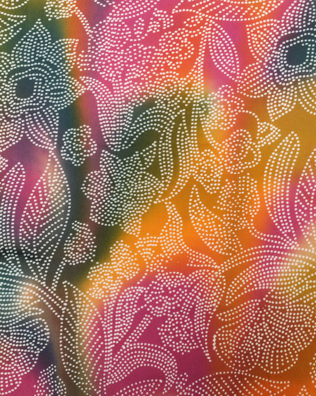 Viscose Batik Tie And Dye Multicolore Fleuri - Mercerine