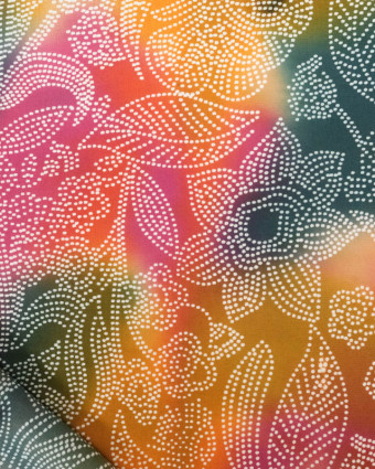 Viscose Batik Tie And Dye Multicolore Fleuri - Mercerine