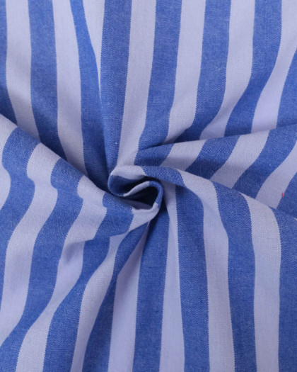 Tissu Coton à Rayures Bleues - Mercerine
