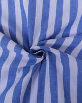 Tissu Coton à Rayures Bleues