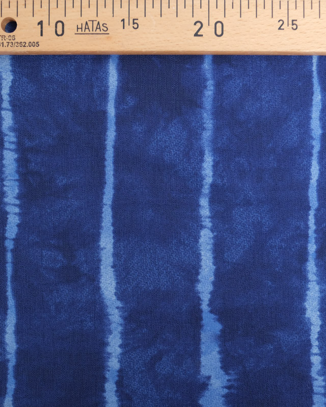 Viscose Mélangée Texturée Rayures Tie and Dye Bleu Marine - Mercerine
