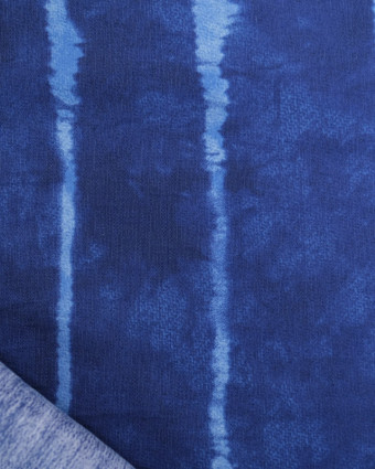 Viscose Mélangée Texturée Rayures Tie and Dye Bleu Marine - Mercerine