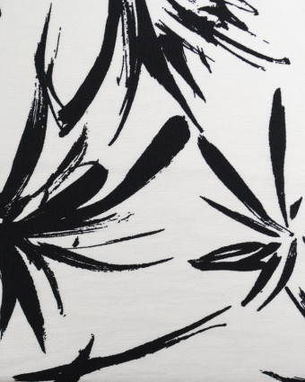 Viscose Mélangée Texturée Ecrue Motif Floral Noir - Mercerine