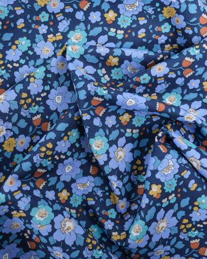 Tissu Liberty Fabrics@ Betsy Meadow Bleu - Mercerine