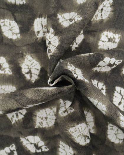 Rayonne Stretch Kaki Tie And Dye Motif Losange - Mercerine