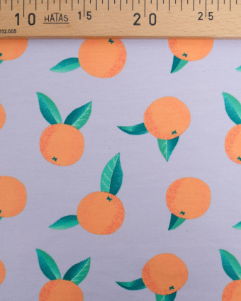 Tissu French Terry Lilas Motif Clémentine - Oeko-Tex - Mercerine
