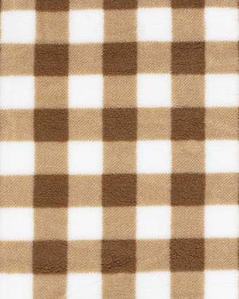 Tissu Sherpa Mouton à Carreaux Marron - Mercerine