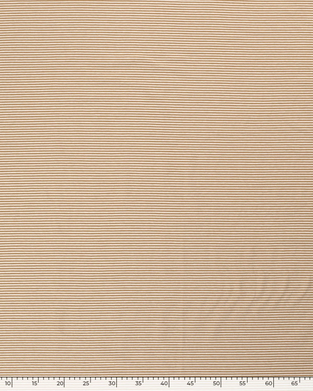 Jersey Fines Rayures Praline - Mercerine