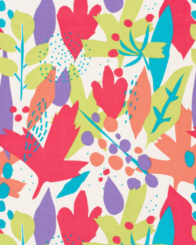 Viscose Lin Motif Abstrait Multicolore - Mercerine