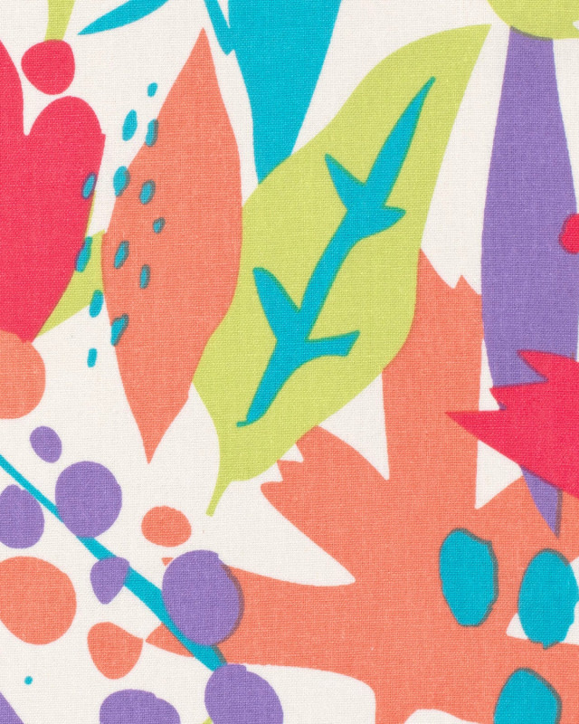 Viscose Lin Motif Abstrait Multicolore - Mercerine
