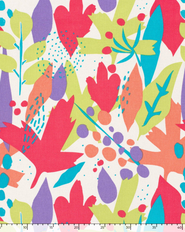 Viscose Lin Motif Abstrait Multicolore - Mercerine