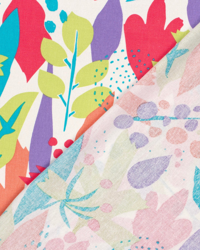 Viscose Lin Motif Abstrait Multicolore - Mercerine