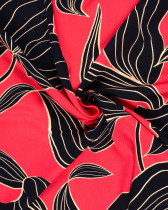 Tissu Viscose Rubis Grand Motif Floral