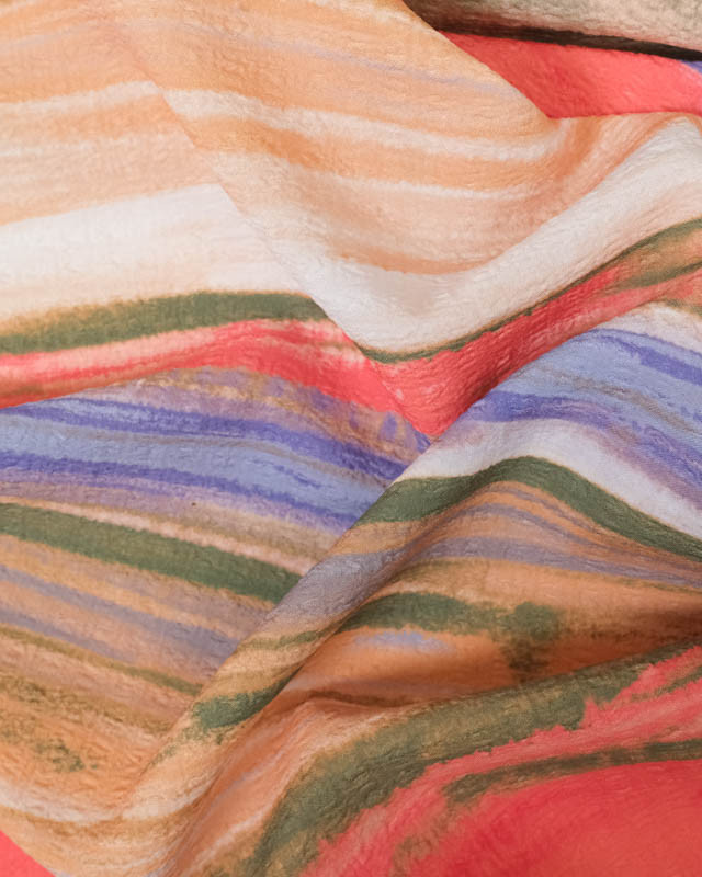 Tissu Léger Stretch Texturé Tie And Dye Multicolore - Mercerine