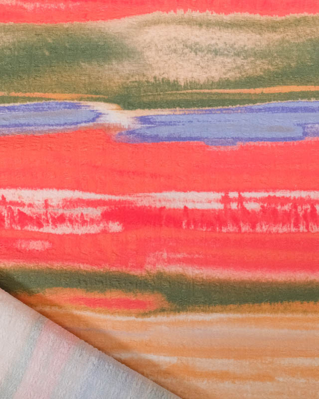Tissu Léger Stretch Texturé Tie And Dye Multicolore - Mercerine