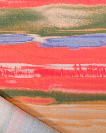 Tissu Léger Stretch Texturé Tie And Dye Multicolore - Mercerine