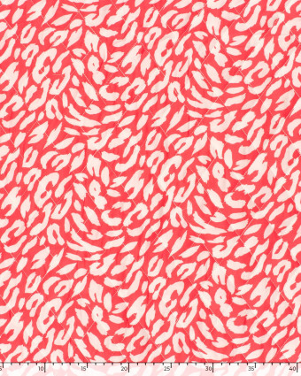 Tissu Matelassé Rouge Vif Motif Léopard - Mercerine