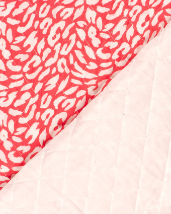 Tissu Matelassé Rouge Vif Motif Léopard - Mercerine