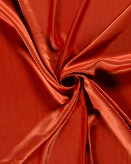 Viscose Satin Unie Brique - Mercerine