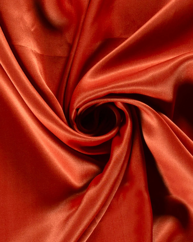 Viscose Satin Unie Brique - Mercerine