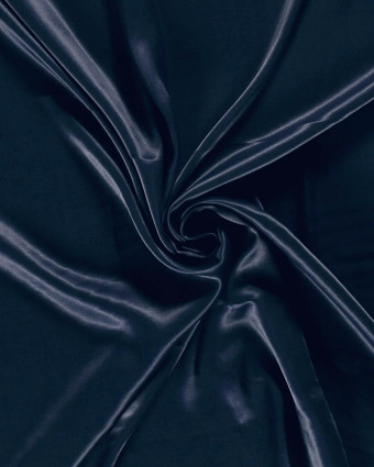 Viscose Satin Unie Bleu Marine - Mercerine