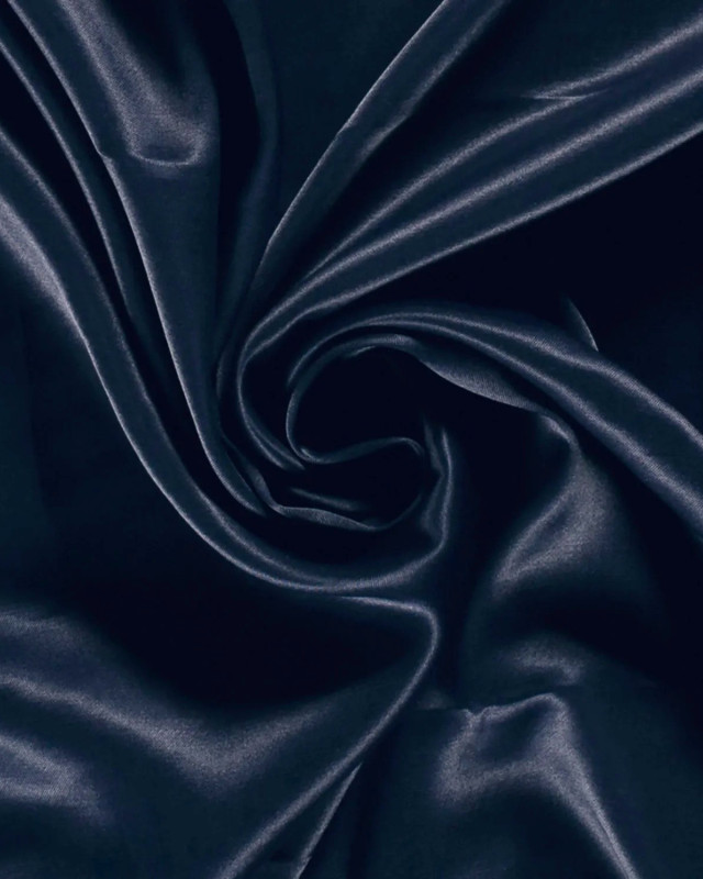 Viscose Satin Unie Bleu Marine - Mercerine
