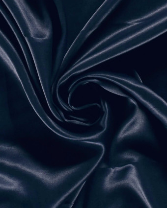 Viscose Satin Unie Bleu Marine - Mercerine