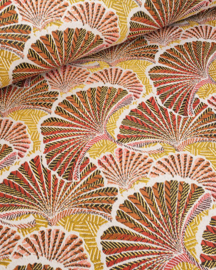 Tissu Jacquard Ameublement Tissé En France Ankara Rouge - Mercerine