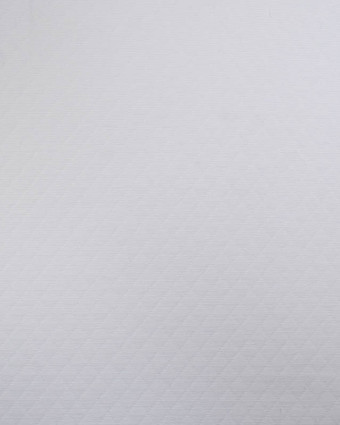 Tissu Jacquard Tissé En France Effet Matelassé Blanc Optique - Mercerine