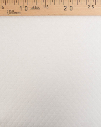 Tissu Jacquard Tissé En France Effet Matelassé Ecru - Mercerine