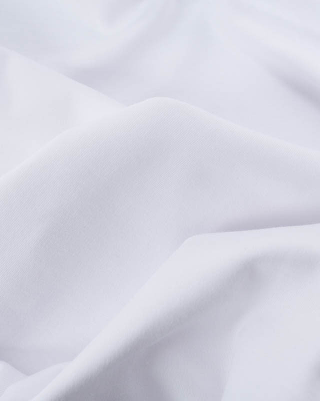 Tissu au mètre : Tissu Jersey Interlock Blanc- Mercerine