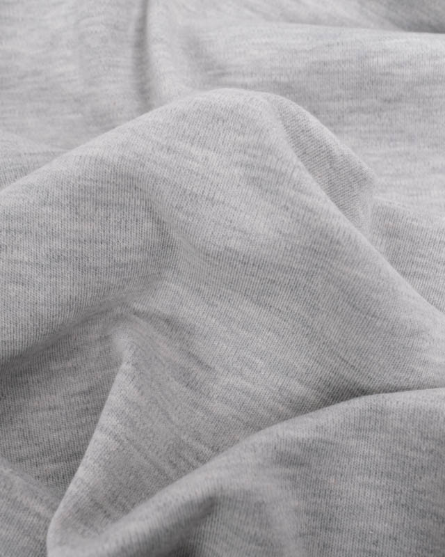 Tissu Jersey Interlock Gris Clair Chiné - Mercerine