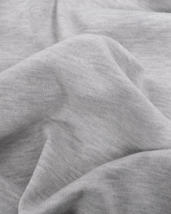 Tissu Jersey Interlock Gris Clair Chiné - Mercerine