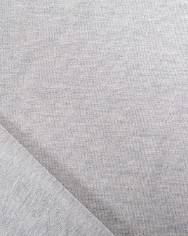 Tissu Jersey Interlock Gris Clair Chiné - Mercerine