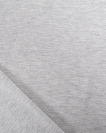 Tissu Jersey Interlock Gris Clair Chiné - Mercerine