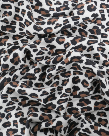 Tissu Jersey Envers Mini Eponge Motif Léopard - Mercerine