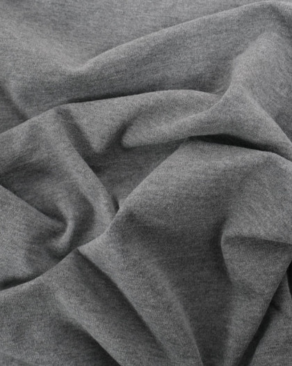 Tissu Jersey Interlock Premium Gris Foncé Chiné - Mercerine