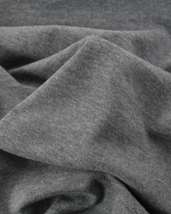Tissu Jersey Interlock Gris Foncé Chiné - Mercerine