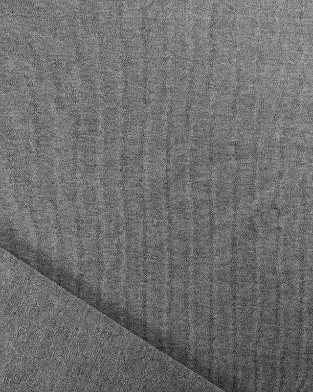 Tissu Jersey Interlock Gris Foncé Chiné - Mercerine