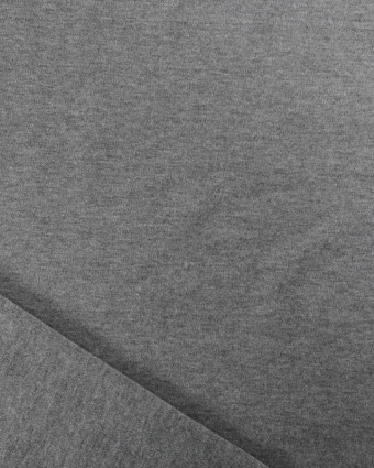 Tissu Jersey Interlock Gris Foncé Chiné - Mercerine